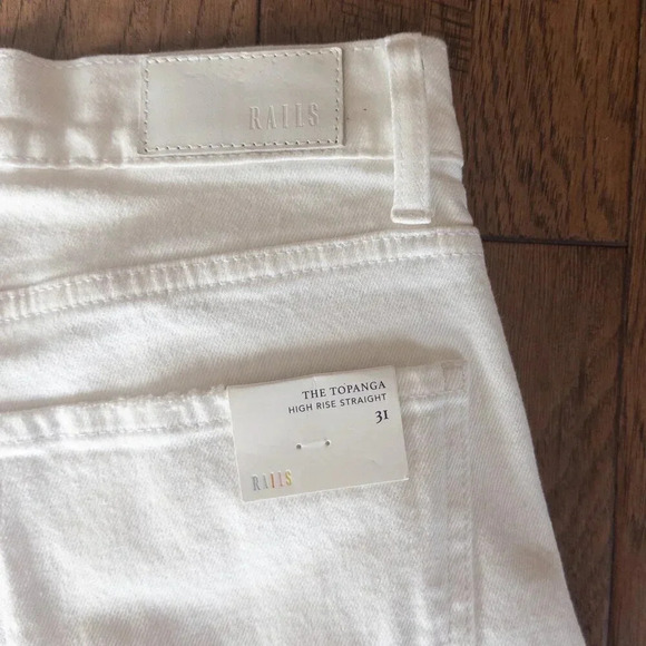 NEW Rails Topanga Straight High Rise Jeans in Salt White Distress, Size 31 - Picture 6 of 11